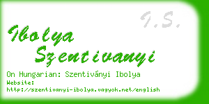 ibolya szentivanyi business card